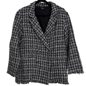STORIA Plaid Tweed Double Breast Blazer Size M